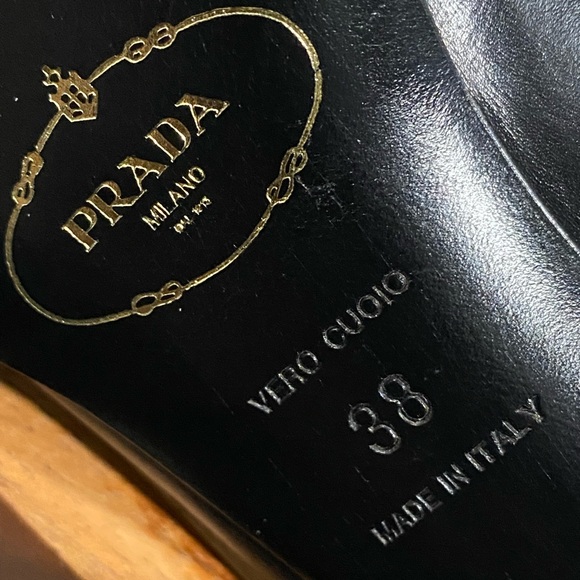 Prada Pre-Loved Ankle Strap Pointed Toe Vero Cuoio Black Shoes - Picture 11 of 16